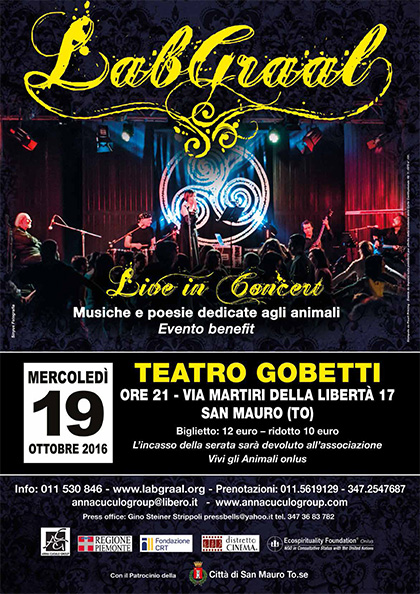 LABGRAAL live al TEATRO GOBETTI 19 ottobre 2016